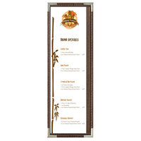 Menu Solutions RS33BD BRN SLV Royal 4 1/4" x 14" Single Panel / Two View Brown Menu Board with Silver Corners