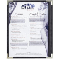 Menu Solutions RS33C BK SLV Royal 8 1/2" x 11" Single Panel / Two View Black Menu Board with Silver Corners