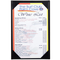 Menu Solutions K111A BK The Kearny Series 5 1/2" x 8 1/2" Single Panel / Double-Sided Black Menu Board