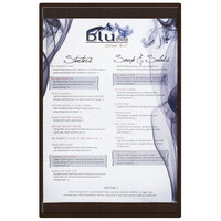 Menu Solutions K22B BROWN K22-Kent 5 1/2" x 11" Single Panel / Double-Sided Brown Menu Board