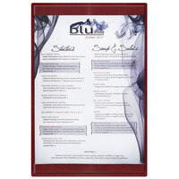 Menu Solutions K22A BURG K22-Kent 5 1/2" x 8 1/2" Single Panel / Double-Sided Burgundy Menu Board