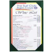 Menu Solutions K111A GREEN The Kearny Series 5 1/2" x 8 1/2" Single Panel / Double-Sided Green Menu Board