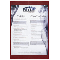 Menu Solutions K22B BURG K22-Kent 5 1/2" x 11" Single Panel / Double-Sided Burgundy Menu Board