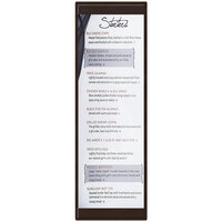 Menu Solutions K22BD BROWN K22-Kent 4 1/4" x 14" Single Panel / Double-Sided Brown Menu Board