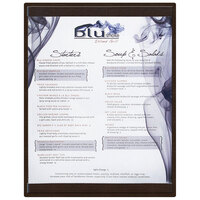 Menu Solutions K22C BROWN K22-Kent 8 1/2" x 11" Single Panel / Double-Sided Brown Menu Board