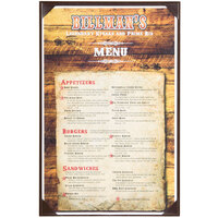 Menu Solutions K111G BROWN The Kearny Series 11" x 17" Single Panel / Double-Sided Brown Menu Board