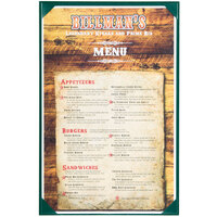 Menu Solutions K111G GREEN The Kearny Series 11" x 17" Single Panel / Double-Sided Green Menu Board