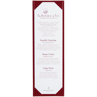 Menu Solutions K111BD BURG The Kearny Series 4 1/4" x 14" Single Panel / Double-Sided Burgundy Menu Board