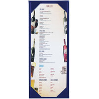 Menu Solutions K111BA BLUE The Kearny Series 4 1/4" x 11" Single Panel / Double-Sided Blue Menu Board