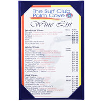 Menu Solutions K111A BLUE The Kearny Series 5 1/2" x 8 1/2" Single Panel / Double-Sided Blue Menu Board