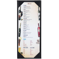 Menu Solutions K111BA BK The Kearny Series 4 1/4" x 11" Single Panel / Double-Sided Black Menu Board