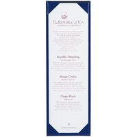 Menu Solutions K111BD BLUE The Kearny Series 4 1/4" x 14" Single Panel / Double-Sided Blue Menu Board