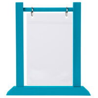 Menu Solutions WFT4S-A 4" x 6" Sky Blue Wood Flip Top Table Tent - 2/Pack