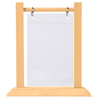 Menu Solutions WFT4S-A 4" x 6" Natural Wood Flip Top Table Tent - 2/Pack