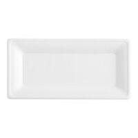 EcoChoice 10" x 6" Compostable No PFAS Added White Plant Fiber Rectangular Plate - 400/Case