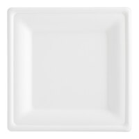 EcoChoice 8" x 8" Compostable No PFAS Added White Plant Fiber Plant Fiber Square Plate - 400/Case