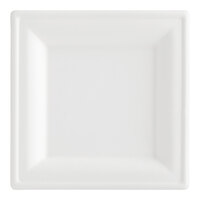 EcoChoice 6" x 6" Compostable No PFAS Added White Plant Fiber Plant Fiber Square Plate - 100/Pack