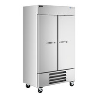 Beverage-Air HBR44HC-1 Horizon Series 47" Two Section Solid Door Reach in Refrigerator with LED Lighting