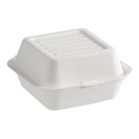EcoChoice 6" x 6" x 3" White Plant Fiber Take-Out Container - 125/Pack