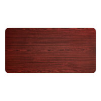 Lancaster Table & Seating 30" x 60" Laminated Rectangular Table Top - Reversible Cherry / Black