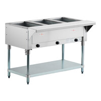 Advance Tabco HF-3G Liquid Propane Three Pan Powered Hot Food Table - Open Well