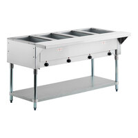 Advance Tabco HF-4E-120 Four Pan Electric Steam Table with Undershelf - Open Well, 120V