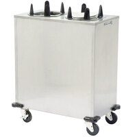 Lakeside V6212 Stainless Steel Heated Two Stack Plate Dispenser for 8 3/4" x 11 3/4" to 9 1/4" x 12 1/2" Oval Plates