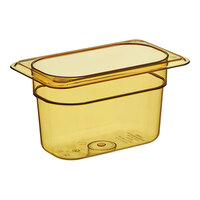 Cambro 94HP150 H-Pan™ 1/9 Size Amber High Heat Plastic Food Pan - 4" Deep