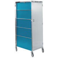 Lakeside 655 Compact Series Dual Door Stainless Steel / Vinyl Tray Cart for 15" x 20" Trays - 16 Tray Capacity