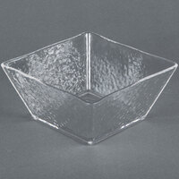 American Metalcraft CRGSQ73 58 oz. Square Clear Rain-Splashed Styrene Bowl