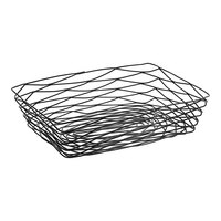 Tablecraft BK17212 Artisan Rectangular Black Wire Basket - 12" x 9" x 3 1/2"