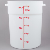 Cambro 22 Qt. White Round Polyethylene Food Storage Container