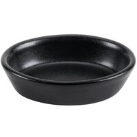 Hall China from Steelite International HL5700AFCA Foundry 6 oz. Black China Oval Baker Dish - 24/Case