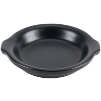 Hall China from Steelite International HL5130AFCA Foundry 10 oz. Black China Round Au Gratin Dish - 24/Case