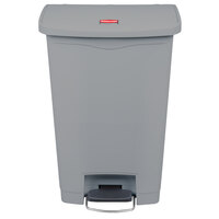 Rubbermaid 1883602 Slim Jim Resin Gray Front Step-On Rectangular Trash Can - 52 Qt. / 13 Gallon