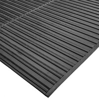 Cactus Mat 1631R-C3 Ni-Rib 3' x 60' Black Solid Nitrile Rubber Runner Mat Roll - 1/4" Thick