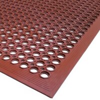 Cactus Mat 2530-R20 VIP TopDek Junior 3' x 19' 6" Red Grease-Resistant Anti-Fatigue Floor Mat - 1/2" Thick