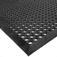 Cactus Mat 2522-C20 VIP TopDek Senior 3' x 19' 6" Black Heavy-Duty Rubber Anti-Fatigue Floor Mat - 1/2" Thick