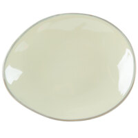 Tuxton GAS-651 TuxTrendz Artisan Sagebrush 8 1/4" x 10" Ellipse China Plate - 12/Case