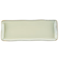 Tuxton GAS-551 TuxTrendz Artisan Sagebrush 5" x 13 3/4" China Tray - 12/Case