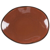 Tuxton GAR-652 TuxTrendz Artisan Red Rock 9 3/4" x 12" Ellipse China Plate - 12/Case