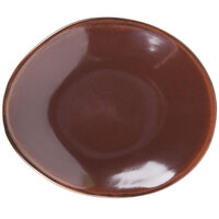 Tuxton GAR-651 TuxTrendz Artisan Red Rock 8 1/4" x 10" Ellipse China Plate - 12/Case