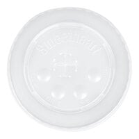 Solo L16BL-0100 12-24 oz. Translucent Flat Plastic Lid with Straw Slot and Identification Buttons   - 2,000/Case