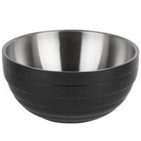 Vollrath 4659060 Double Wall Round Beehive 1.7 Qt. Serving Bowl - Black Black