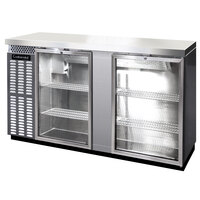 Continental Refrigerator BB69SNSSGD 69" Stainless Steel Shallow Depth Glass Door Back Bar Refrigerator