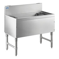 Advance Tabco PRI-19-36-10 Prestige Series Stainless Steel Underbar Ice Bin with 10-Circuit Cold Plate - 20" x 36"