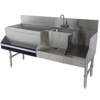 Advance Tabco PRU-19-60L Prestige Series Stainless Steel Uni-Serv Speed Bar - 60" x 25" (Left Side Ice Bin)