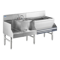 Advance Tabco PRU-19-60R Prestige Series Stainless Steel Uni-Serv Speed Bar - 60" x 25" (Right Side Ice Bin)