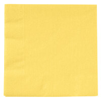 Creative Converting 139180154 Mimosa Yellow 2-Ply Beverage Napkin - 600/Case