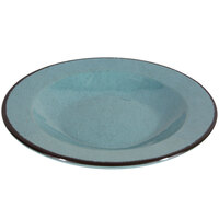 Elite Global Solutions DB10M Mojave Vintage California 18 oz. Cameo Blue Round Crackle Pasta / Soup Bowl - 6/Case